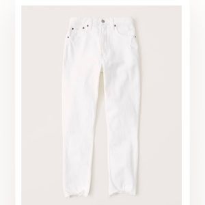 White Abercrombie Curve Love High Rise Skinny Jeans